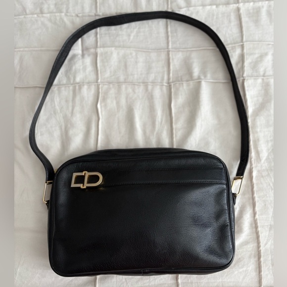 Vintage Christian Dior Black Leather Shoulder Bag – Made in France - Picture 4 of 11